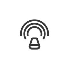 Poster - Minimalist Icon: Radio Waves Emanating from a Transmitter Device