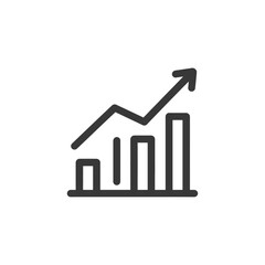 Poster - Ascending Bar Graph with Arrow: Growth and Progress Icon