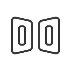Poster - Symmetrical Abstract: Two Rounded Rectangles in Dark Gray Outline
