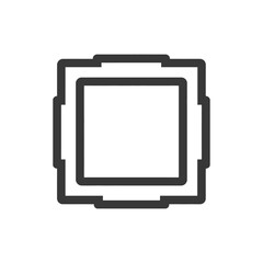 Poster - Stacked Square Icon: Minimalist Design with Rounded Corners and Bold Lines