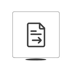Poster - Minimalist Send File Icon: Document with Arrow in Square Frame