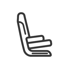 Aufkleber - Minimalist Outline Icon of a Modern Chair Design on White Background