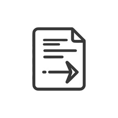 Poster - Send Document Icon: Paper with Arrow, Simple Line Art