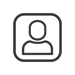 Poster - User Icon in Rounded Square, Simple Outline Design, Dark Gray