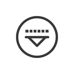 Aufkleber - Dropdown Menu Icon: Minimalist Design with Arrow and Dashed Line in Circle