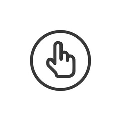 Poster - Finger Pointing Up in Circle, Minimalist Icon Design