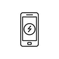 Poster - Charging Smartphone Icon: Minimalist Design with Lightning Bolt Symbol