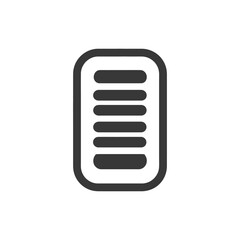 Poster - Dark Gray List Icon with Rounded Edges on White Background