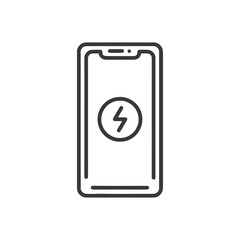 Poster - Smartphone Charging Icon: Modern Line Art Symbol of Energy and Technology