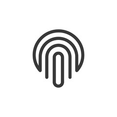 Poster - Minimalist Concentric Arcs and Rectangle Design on White Background