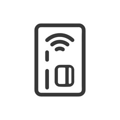 Aufkleber - Contactless Payment Card Icon with Wireless Symbol, Modern Design