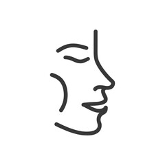 Aufkleber - Minimalist Line Art: Elegant Profile of a Human Face