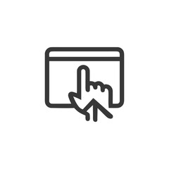 Poster - Digital Interaction: Finger Tap on Screen, Minimalist Line Icon