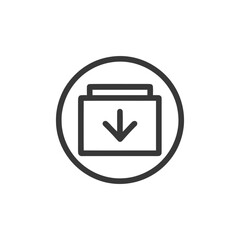 Poster - Download Icon: Simple Dark Gray Arrow in Circle