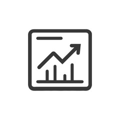 Poster - Ascending Graph Icon: Business Growth and Positive Trend Illustration