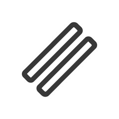 Poster - Minimalist Icon: Two Parallel Rounded Rectangles on White