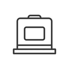 Poster - Minimalist Icon of a Retro Television Set with Handle and Screen