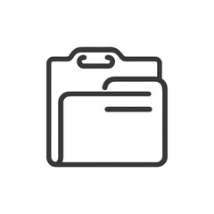 Poster - Minimalist Folder Icon: Clean Line Art for Data Storage and Organization