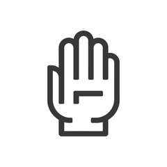 Poster - Stylized Hand Icon with Bold Outline and Geometric Finger Design