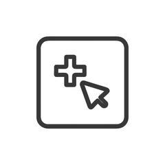 Poster - Add New Item: Cursor Clicking Plus Sign in Rounded Square Icon