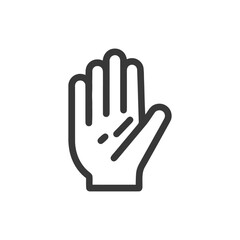 Poster - Minimalist Hand Icon: Open Palm Gesture in Bold Outline Style