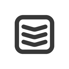 Poster - Chevron Arrows in Rounded Square Frame, Minimalist Icon Design