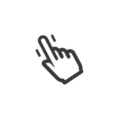Poster - Bold Line Art: Hand Cursor Clicking, Pointing, Selecting on White Background