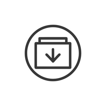 Download Icon: Simple Dark Gray Arrow in Circle
