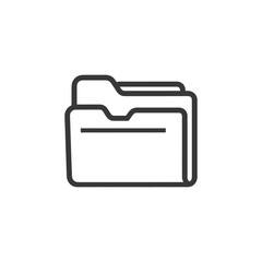 Poster - Minimalist Folder Icon: Clean Line Art for Document Organization and File Management