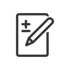 Poster - Medical Prescription Icon: Plus/Minus Symbol on Paper with Pencil, Minimalist Design