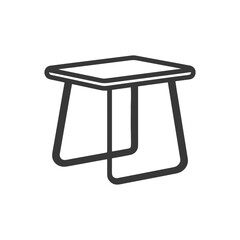 Poster - Minimalist Table Icon: Modern Furniture Design with Rounded Edges and Clean Lines