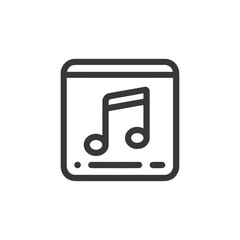 Aufkleber - Minimalist Music App Icon: Dark Gray Note on White Background