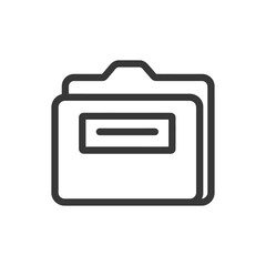 Poster - Minimalist Folder Icon: Clean Line Art for Data Storage and Organization
