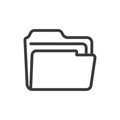 Poster - Minimalist Folder Icon: Clean Line Art for Data Management