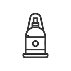 Poster - Minimalist Outline Icon of a Unique Spray Bottle Design on White