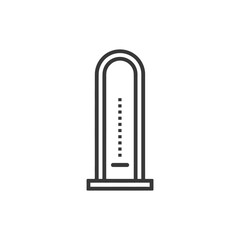 Poster - Minimalist Thermometer Icon: Clean Line Art on White Background