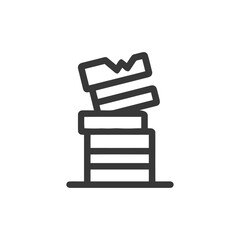 Aufkleber - Stacked Books Icon: Minimalist Design with Overlapping and Broken Book
