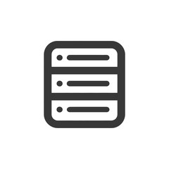 Poster - Minimalist Server Rack Icon with Rounded Edges and Gray Fill
