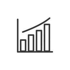 Poster - Ascending Bar Graph with Curved Trendline, Business Growth Icon
