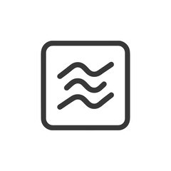 Poster - Water Waves Icon in Rounded Square Frame, Minimalist Design