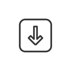Poster - Simple Download Icon: Arrow in Rounded Square, Minimalist Design