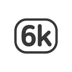Aufkleber - Bold 6k Logo in Rounded Rectangle Frame, Minimalist Design