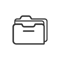 Poster - Minimalist Folder Icon: Clean Line Art for Data Storage and Organization