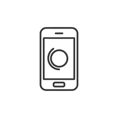 Poster - Minimalist Smartphone Icon with Circular Loading Symbol, Outline Style
