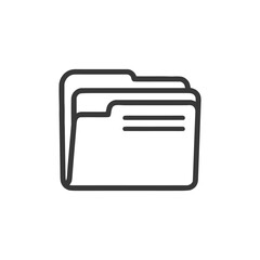 Poster - Minimalist Folder Icon: Clean Line Art for Document Management