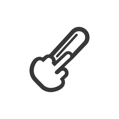 Poster - Stylized Hand Gesture Icon: Middle Finger Extended in Bold Outline Design