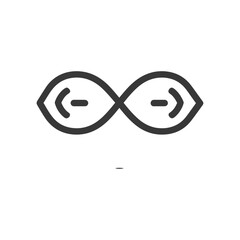 Aufkleber - Abstract Infinity Symbol with Arrows, Minimalist Design on White Background