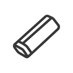 Aufkleber - Minimalist Eraser Icon: Clean Line Art on White Background