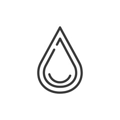 Aufkleber - Minimalist Water Drop Icon with Triple Outline on White Background