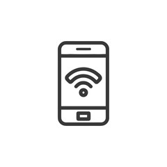 Poster - Minimalist Smartphone Icon with WiFi Symbol on White Background